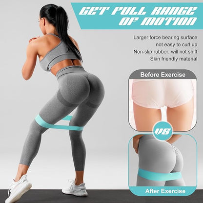 12 Pcs Latex Resistance Loop Exercise Bands for Booty Workout Stretch Exercise Bands Non Slip for