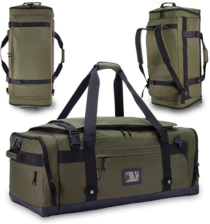 Large Duffle Bag for Travel - Men & Women, Foldable Gym Duffle Backpack, Heavy Duty Tactical