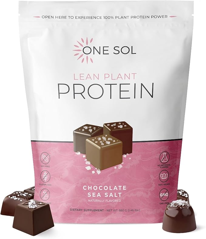One Sol Lean Plant-Based Protein Powder, Pea & Brown Rice Protein, Low Carb, Vegan Friendly