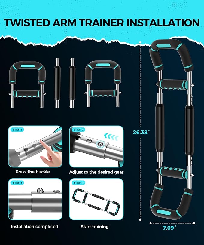 Twister Arm Trainer, Adjustable 5 Resistance Levels (40-130 lbs) Chest & Arm Workout Equipment for