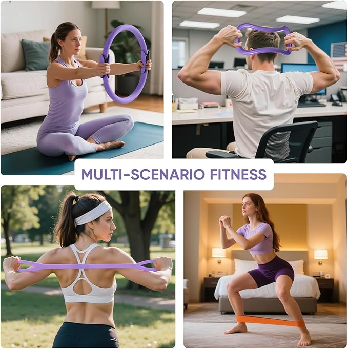 Home Pilates Kit for Women Pilates Equipment Ring and Ball Set Magic Circle Hoop with 5 Resistance