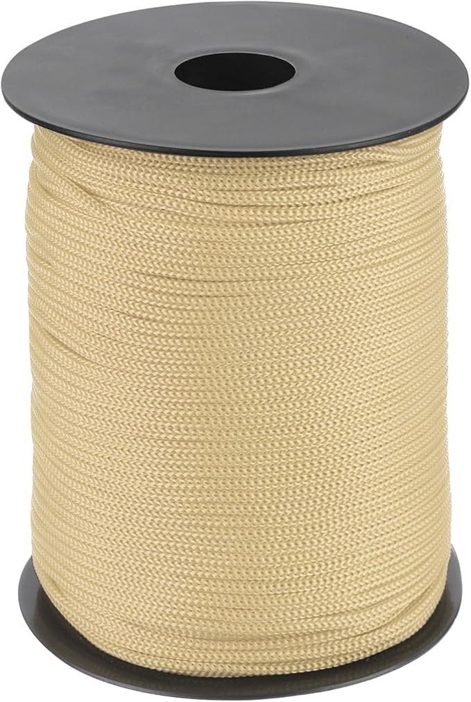 MECCANIXITY 1/8 Inch Polypropylene Rope Braided Ropes, 328ft Nylon Rope Hollow Utility Cord for