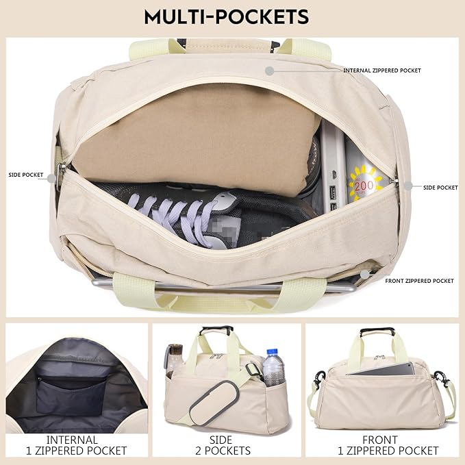 14 inch Small Gym Bag for Women & Men, Mini Duffel Bag for Travel Sports Lightweight Carry On Bag