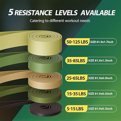 LEEKEY Resistance Bands, Exercise Bands with Handles,Pull Up Assist Bands - Bands for Working