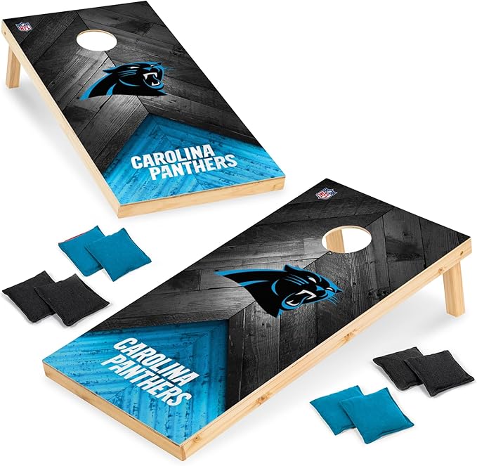 NFL Football 2' x 4' Regulation Size Solid Wood Cornhole Set with Direct Print HD Team Graphics
