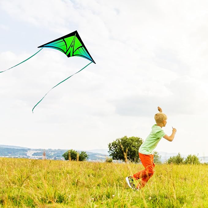 Large Delta Kite for Kids & Adults - Easy to Fly Outdoor Kites for Kids Ages 8-10, Perfect for