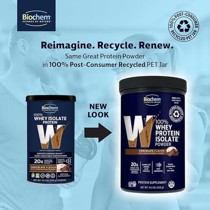 Biochem, Whey Protein Powder, 20g of Protein to Support Muscles and Intense Workouts, Chocolate