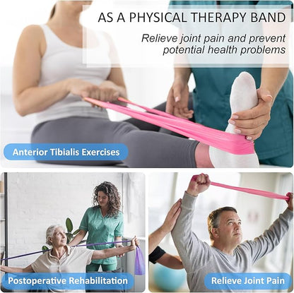 Resistance Bands for Working Out, Physical Therapy Bands, Latex Free Elastic and Exercise Bands Set