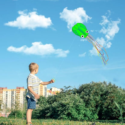 Octopus Kites for Kids & Adults Easy to Fly, 24”x 158” Large Soft Kite Kit for Boys and Girls