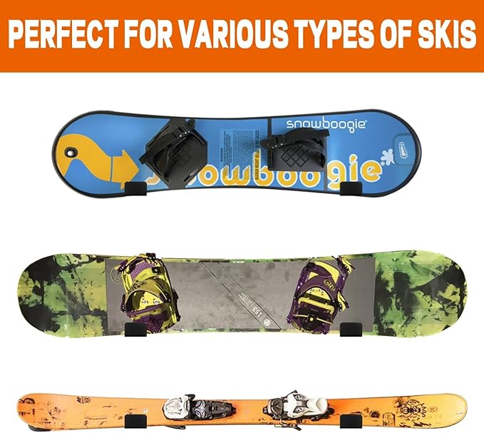 Poskad Snowboard Wall Rack,Ski Wall Mount Display, Home and Garage Snowboard Storage,Solid Aluminum