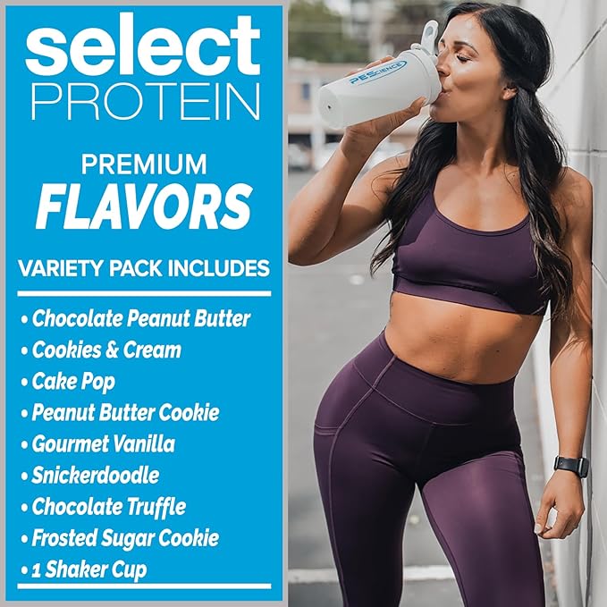PEScience Select Protein Powder Variety Pack - 8 Flavors - 40 Servings - Protein Powder Sample