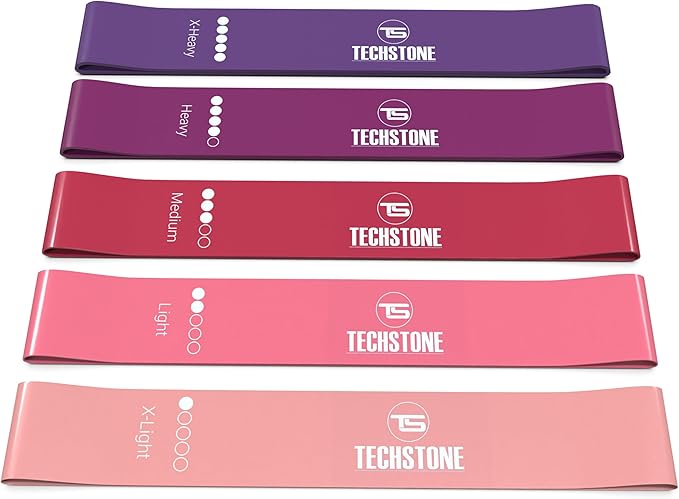 TechStone Resistance Bands Set for Men and Women, Pack of 5 Different Levels Elastic Band for Home