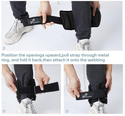 Sportneer Adjustable Ankle Weights, 2-10 lb per Pair, Removable Weights