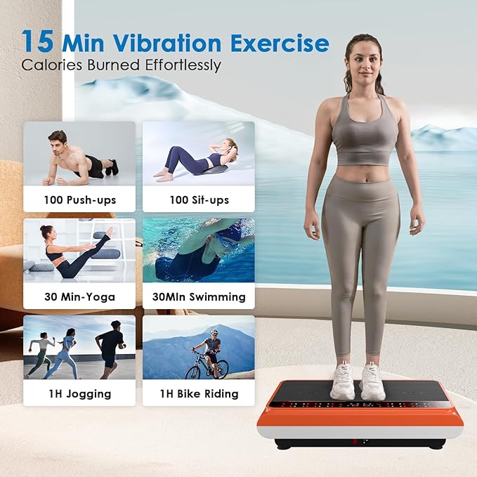 Vibration Plate Exercise Machine - Whole Body Workout Vibration Platform Lymphatic Drainage Machine