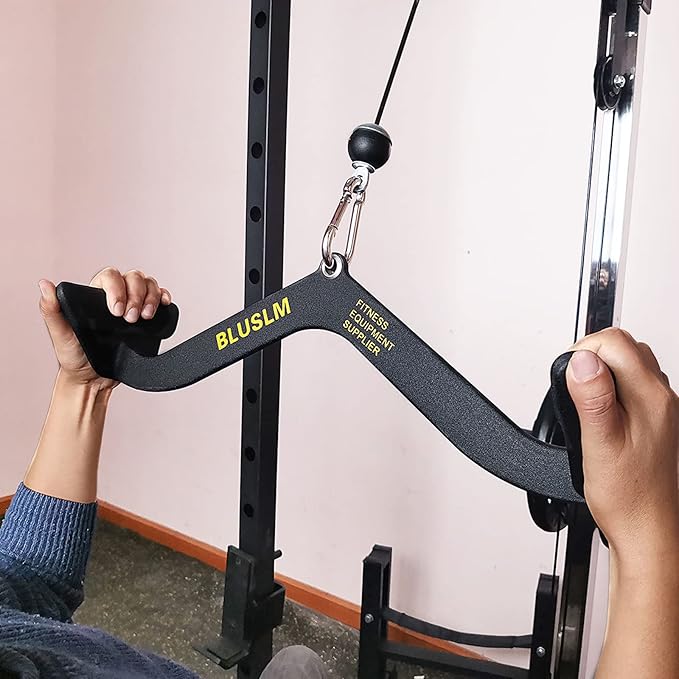 LAT Pull Down Bar for Cable Machine, LAT Pulldown Attachments T Bar V Bar Cable Attachment, Back