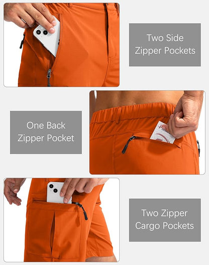 Pudolla Men's Hiking Cargo Shorts 9" Lightweight Outdoor Work Shorts for Men Travel Golf Camping