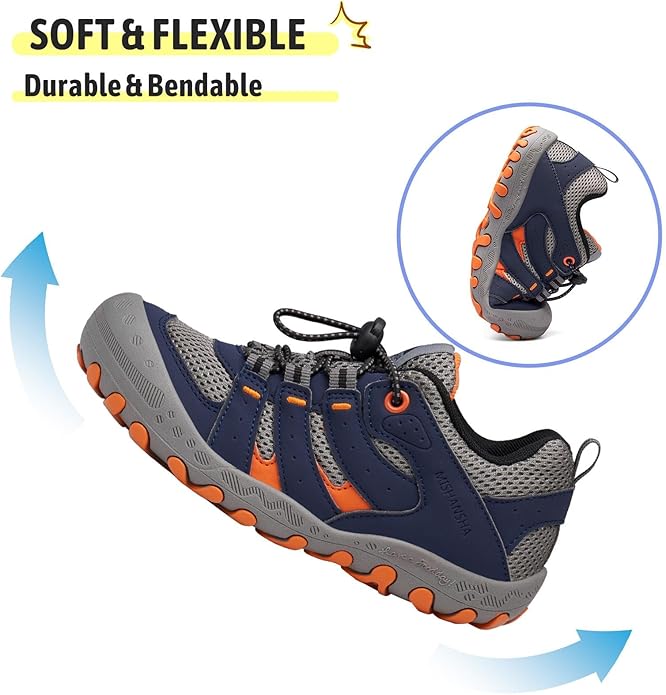 Mishansha Kids Hiking Boots Toddler Girls Boys Hiking Shoes Water-Resistant Anti-Collision Non-Slip