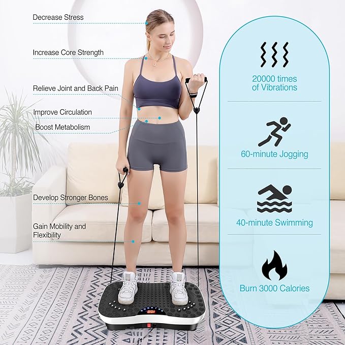 AXV Vibration Plate Exercise Machine Whole Body Workout Portable Mini Vibrate Fitness Platform