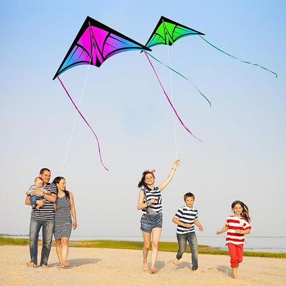 Large Delta Kite for Kids & Adults - Easy to Fly Outdoor Kites for Kids Ages 8-10, Perfect for