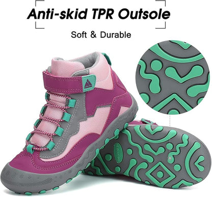 Mishansha Kids Hiking Boots Toddler Girls Boys Hiking Shoes Water-Resistant Anti-Collision Non-Slip