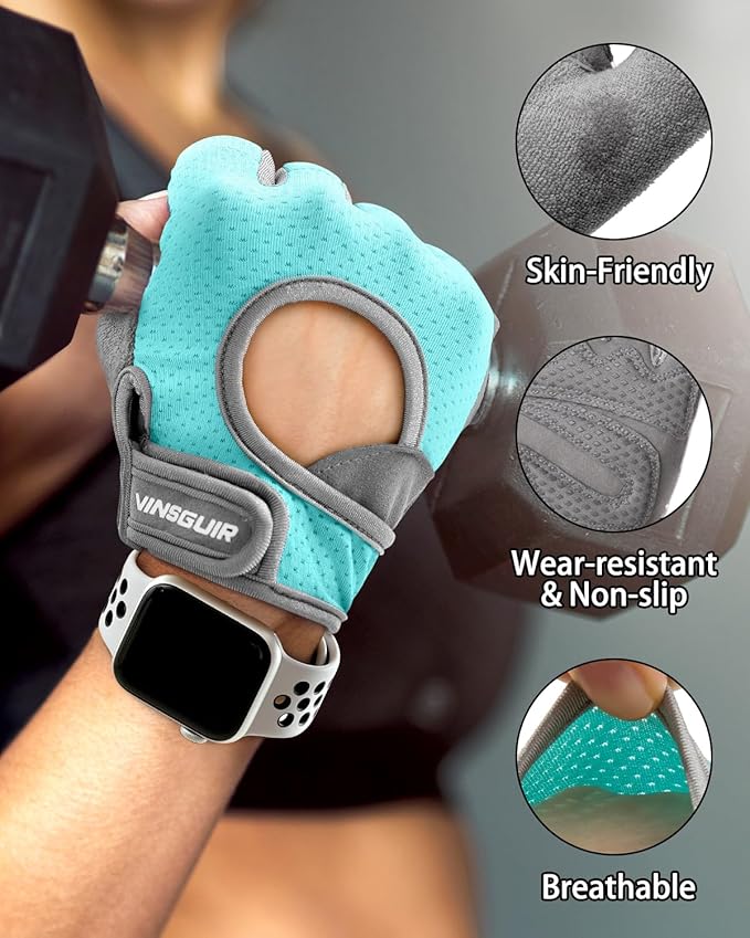 VINSGUIR Workout Gloves for Women and Men, Breathable Weight Lifting Gloves for Gym Exercise