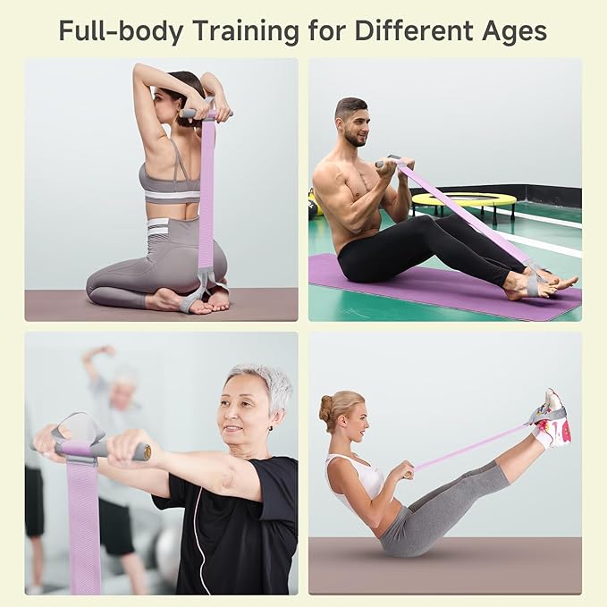 Fabric Resistance Band with Handles, 120lb Full-Body Excercise Band, Non-Slip Elastic Bands for