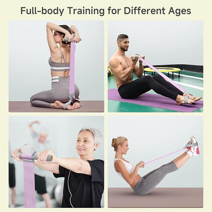 Fabric Resistance Band with Handles, 120lb Full-Body Excercise Band, Non-Slip Elastic Bands for