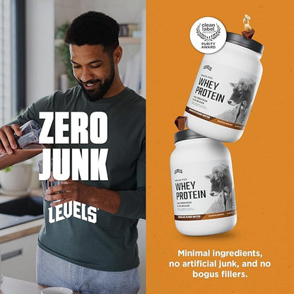 Levels Grass Fed Whey Protein Powder, No Artificials, 24G of Protein, Chocolate Peanut Butter, 2LB