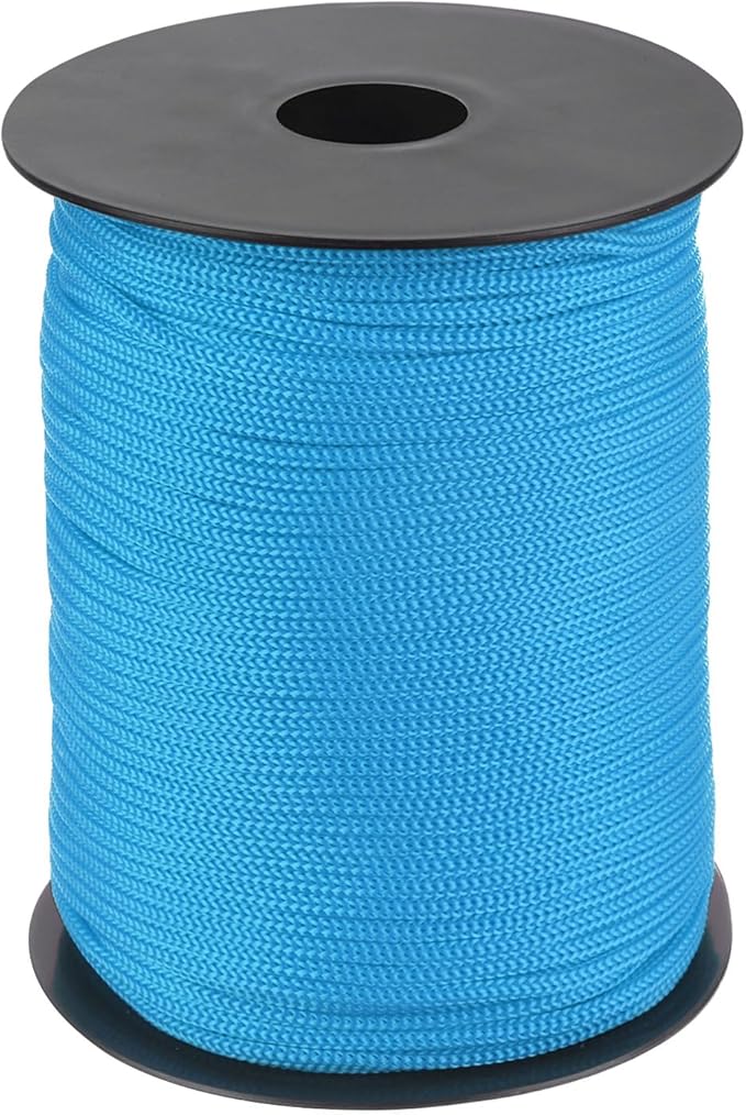 MECCANIXITY 1/8 Inch Polypropylene Rope Braided Ropes, 328ft Nylon Rope Hollow Utility Cord for