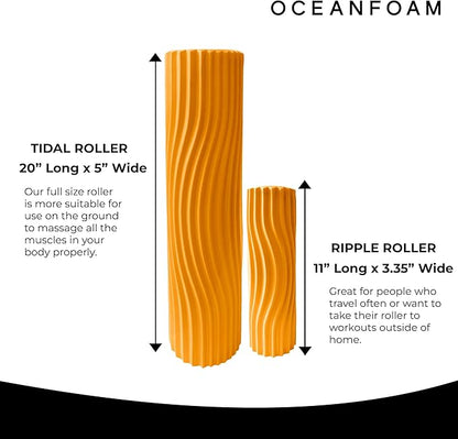Oceanfoam Tidal Roller - Gold - Muscle Massage Foam Roller for Back Pain & Stretching - Firm and