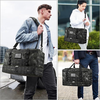 ETRONIK Travel Bag for Men Women, Gym Bag & Tactical Duffle Bags for Travel, Carry on with Toiletry