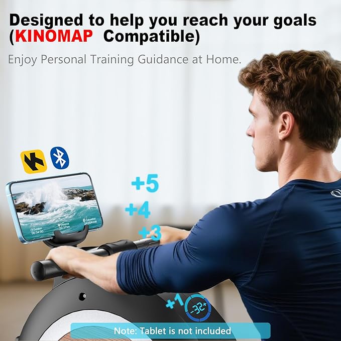 Rowing Machine, Magnetic Rowing Machine for Home, Upgraded 32-Levels Quiet Resistance with Smart