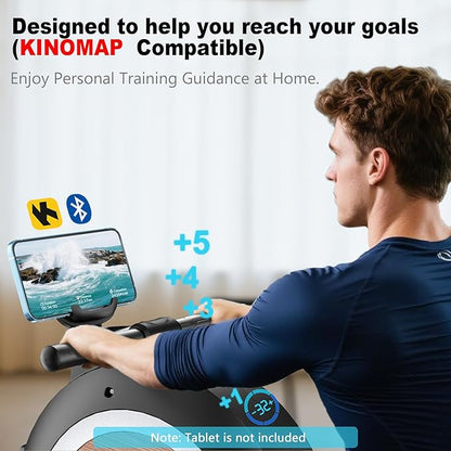 Rowing Machine, Magnetic Rowing Machine for Home, Upgraded 32-Levels Quiet Resistance with Smart