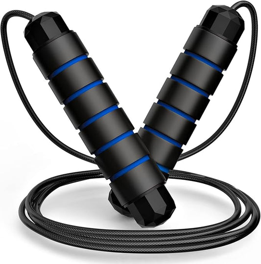 Jump Rope, Tangle-Free Rapid Speed Jumping Rope Cable with Ball Bearings for Women, Men, and Kids