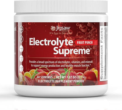 Jigsaw Health Electrolyte Supreme | Broad Spectrum of Electrolytes + Trace Minerals | Fruit Punch