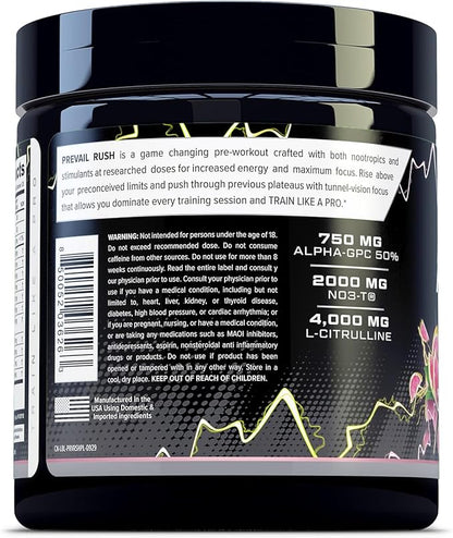 Cutler Nutrition High Stim Pre Workout Powder Prevail Rush Preworkout for Men & Women for Intense