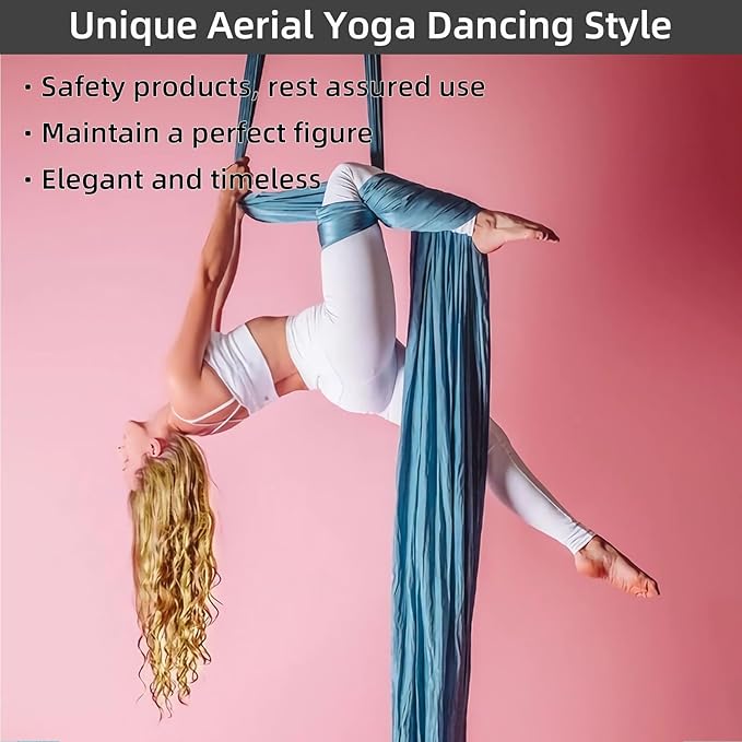 PRIOR FITNESS Aerial Silks Set, Professional Thicker Low Stretch Fabric 9/15/20 Yards Aerial Silk