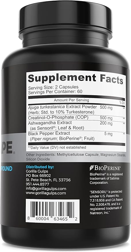 | Anabolic Ape ??Enhanced Turkesterone Compound | Turkesterone, Creatinol-O-Phosphate, Ashwagandha