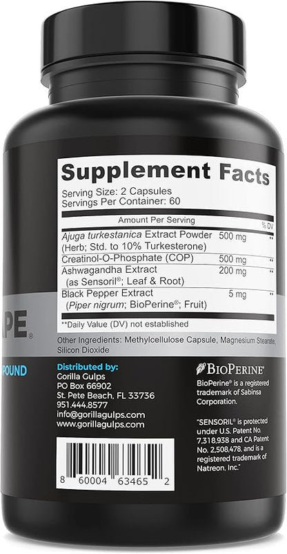 | Anabolic Ape ??Enhanced Turkesterone Compound | Turkesterone, Creatinol-O-Phosphate, Ashwagandha