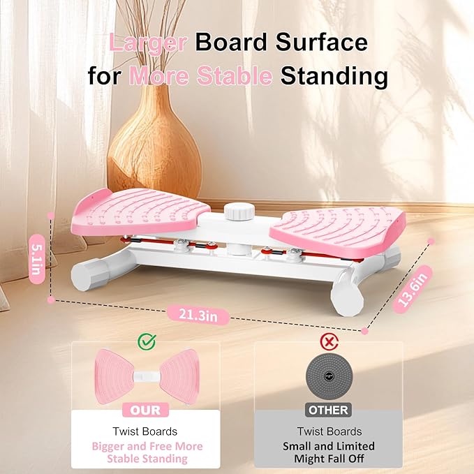 Waist Twister Ab Machine, 300 lbs Capacity Exercise Twist Board with Resistance Bands, Core Trainer