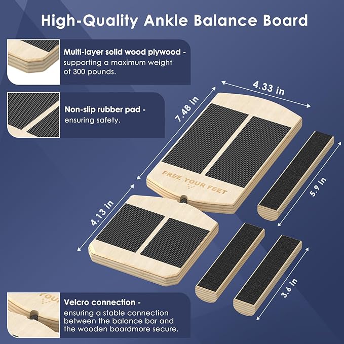 Ankle Balance Board - Non-Slip Balance Board for Physical Therapy, Fast Injury Recovery & Core