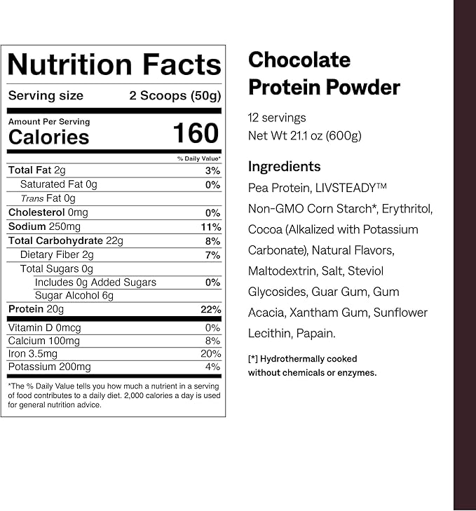 UCAN Energy + Plant Protein Powder - Vegan Plant Based Protein 20g Pea Protein with Amino Acids