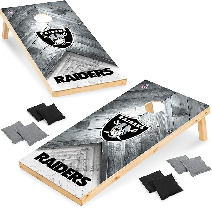 NFL Football 2' x 4' Regulation Size Solid Wood Cornhole Set with Direct Print HD Team Graphics