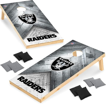 NFL Football 2' x 4' Regulation Size Solid Wood Cornhole Set with Direct Print HD Team Graphics