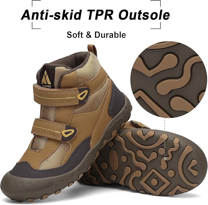 Mishansha Kids Hiking Boots Toddler Girls Boys Hiking Shoes Water-Resistant Anti-Collision Non-Slip