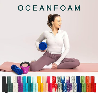 Oceanfoam Tidal Roller - Royal Blue - Muscle Massage Foam Roller for Back Pain & Stretching - Firm