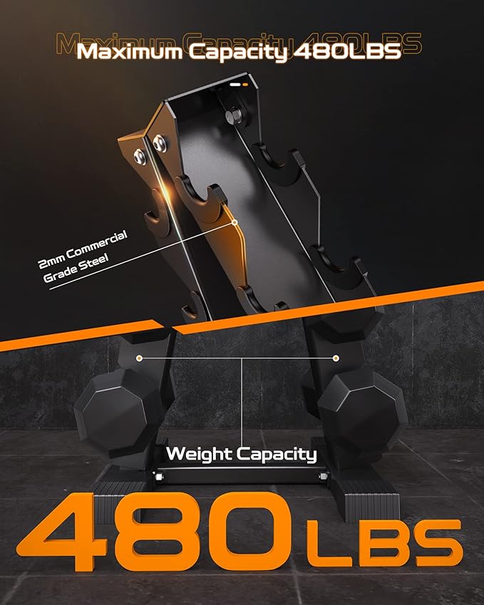 Dumbbell Rack Stand Only, Weight Rack for Dumbbells Compact A-Frame Home Gym Space Saver (480/800
