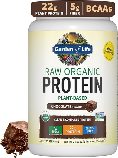 Garden of Life Protein Powder, Vegan Protein Powder, BCAA, Probiotics & Digestive Enzymes, Gluten &