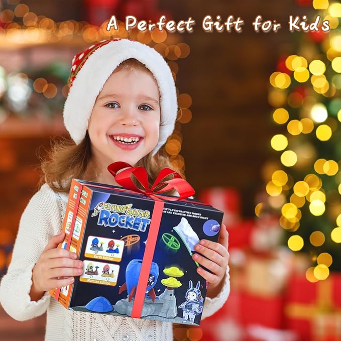 Outdoor Toys for Kids Ages 3-8: Flying Disc Rocket Launcher Toy Butterfly Chasing Games, Outside