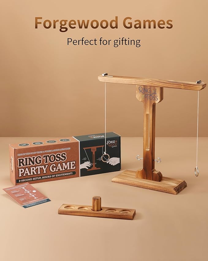 Ring Toss Game for Adults, 3-Second Instant Assembly Hook and Ring Game with Sturdy Structure, XL